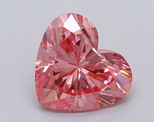 Lab-Grown Heart Diamond - 1.02 Carats, Fancy Vivid Pink Color, VS1 Clarity - Certified by IGI - Report Number: LG615367013