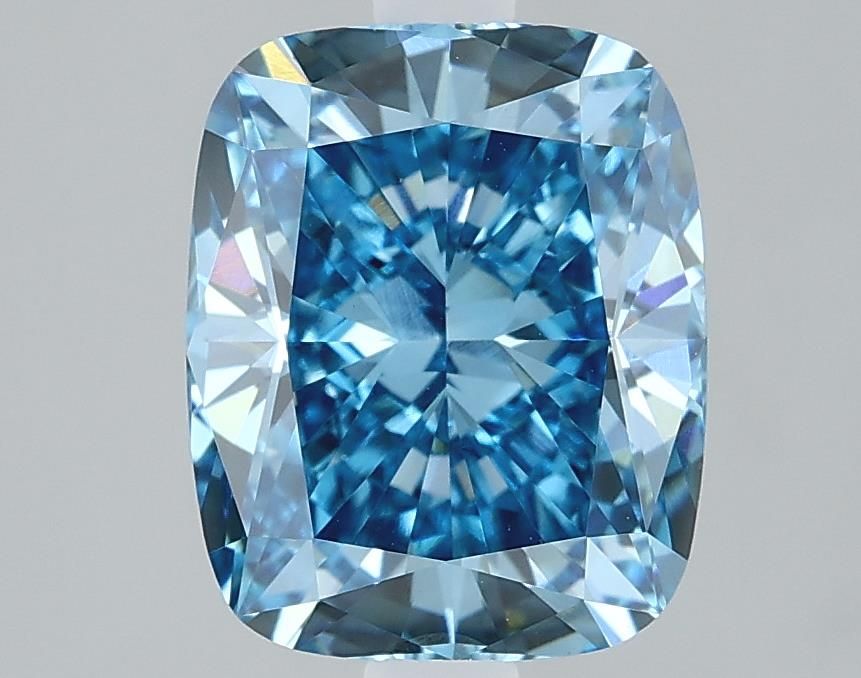 Lab-Grown Cushion Diamond - 2.04 Carats, Fancy Vivid Blue Color, VVS2 Clarity - Certified by IGI - Report Number: LG610317120
