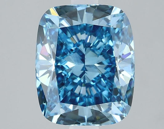 Lab-Grown Cushion Diamond - 2.04 Carats, Fancy Vivid Blue Color, VVS2 Clarity - Certified by IGI - Report Number: LG610317120