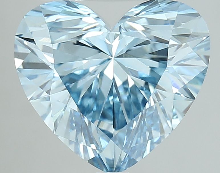 Lab-Grown Heart Diamond - 3.09 Carats, Fancy Vivid Blue Color, VS1 Clarity - Certified by IGI - Report Number: LG639446729