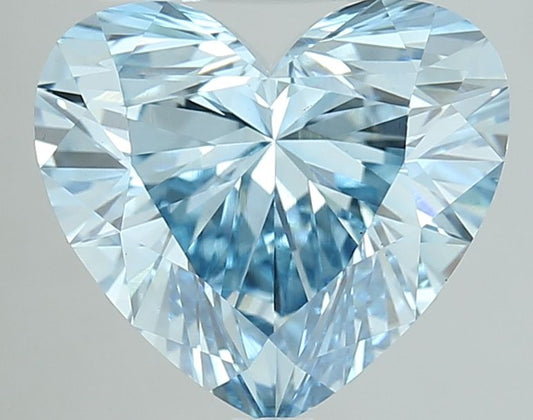 Lab-Grown Heart Diamond - 3.09 Carats, Fancy Vivid Blue Color, VS1 Clarity - Certified by IGI - Report Number: LG639446729