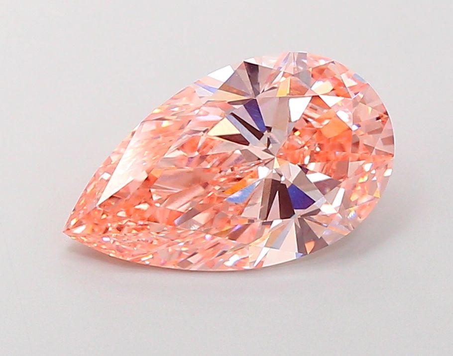 Lab-Grown Pear Diamond - 5.21 Carats, Fancy Vivid Pink Color, VVS2 Clarity - Certified by IGI - Report Number: LG689558515