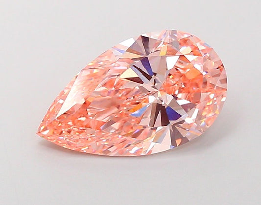 Lab-Grown Pear Diamond - 5.21 Carats, Fancy Vivid Pink Color, VVS2 Clarity - Certified by IGI - Report Number: LG689558515