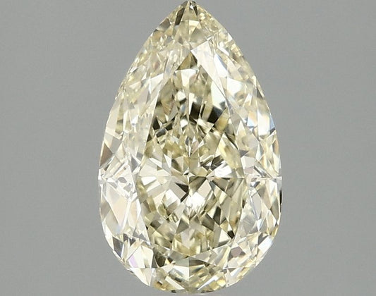 Lab-Grown Pear Diamond - 1.58 Carats, Fancy Yellow Color, VVS2 Clarity - Certified by IGI - Report Number: LG694507213