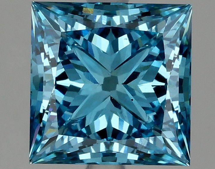 Lab-Grown Princess Diamond - 3.03 Carats, Fancy Vivid Blue Color, VS2 Clarity - Certified by IGI - Report Number: LG631421403