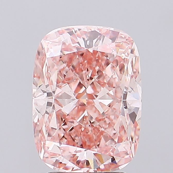 Lab-Grown Cushion Diamond - 3.01 Carats, Fancy Intense Pink Color, VS1 Clarity - Certified by IGI - Report Number: LG689556908