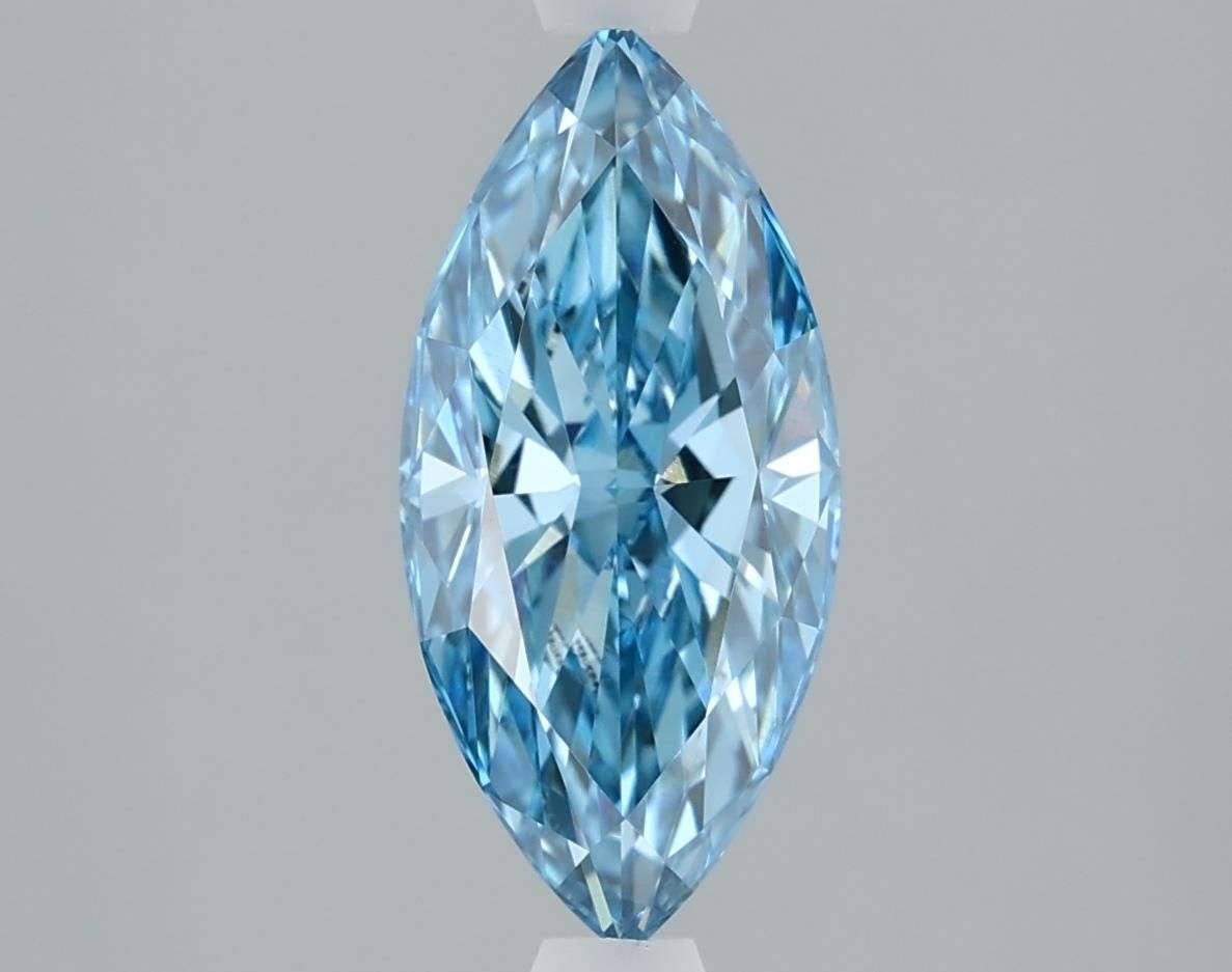 Lab-Grown Marquise Diamond - 1.5 Carats, Fancy Vivid Blue Color, VVS2 Clarity - Certified by IGI - Report Number: LG610317034