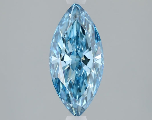 Lab-Grown Marquise Diamond - 1.5 Carats, Fancy Vivid Blue Color, VVS2 Clarity - Certified by IGI - Report Number: LG610317034