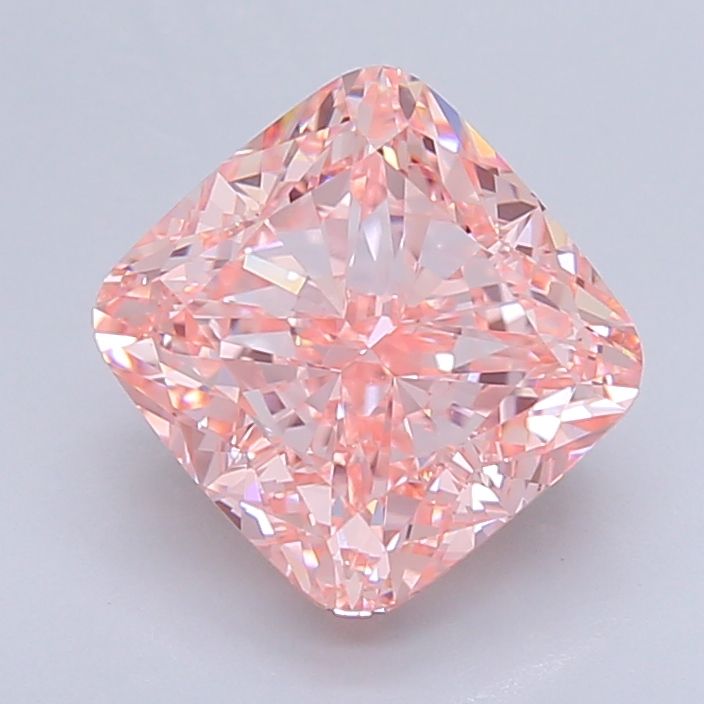 Lab-Grown Cushion Diamond - 4.02 Carats, Fancy Vivid Pink Color, VVS2 Clarity - Certified by IGI - Report Number: LG640491192