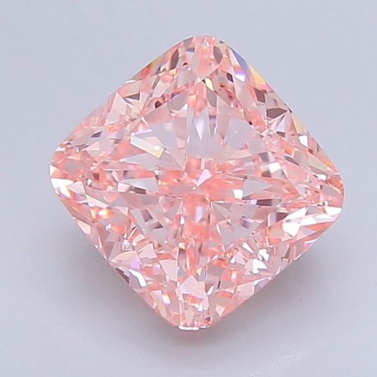 Lab-Grown Cushion Diamond - 4.02 Carats, Fancy Vivid Pink Color, VVS2 Clarity - Certified by IGI - Report Number: LG640491192