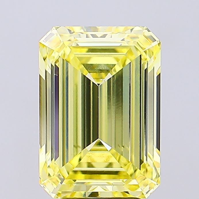 Lab-Grown Emerald Diamond - 4.8 Carats, Fancy Intense Yellow Color, VS2 Clarity - Certified by IGI - Report Number: LG691547272
