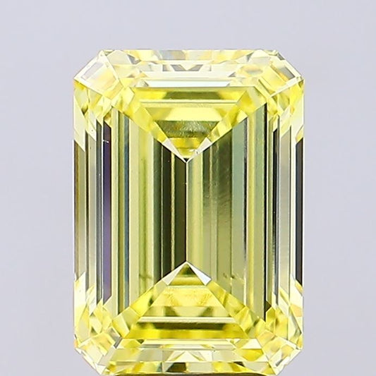 Lab-Grown Emerald Diamond - 4.8 Carats, Fancy Intense Yellow Color, VS2 Clarity - Certified by IGI - Report Number: LG691547272