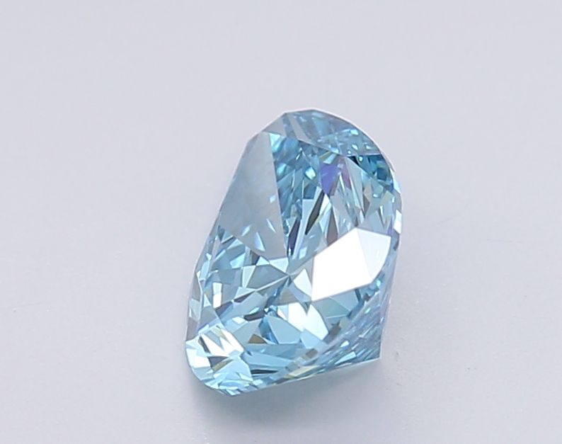 Lab-Grown Pear Diamond - 1.47 Carats, Fancy Vivid Blue Color, VVS2 Clarity - Certified by IGI - Report Number: LG595381278