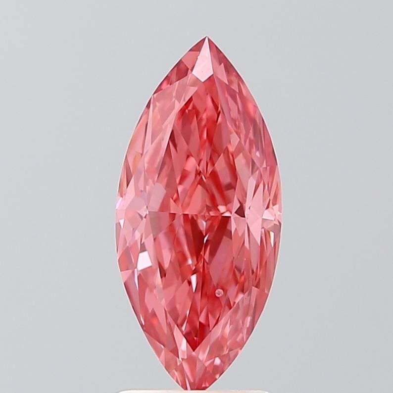 Lab-Grown Marquise Diamond - 2.0 Carats, Fancy Vivid Pink Color, VVS2 Clarity - Certified by IGI - Report Number: LG632431020