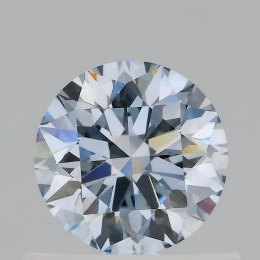 Lab-Grown Round Diamond - 0.59 Carats, Fancy Blue Color, VVS2 Clarity - Certified by IGI - Report Number: LG687573220