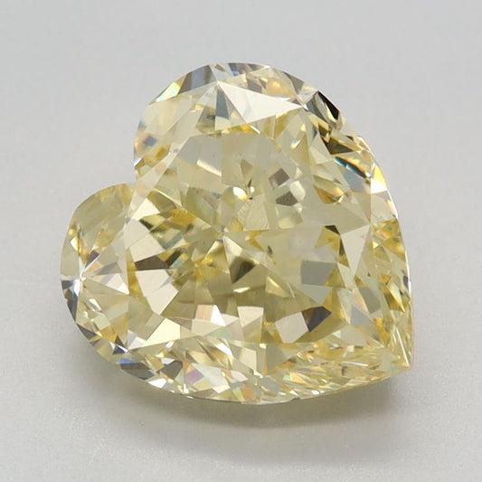 Lab-Grown Heart Diamond - 3.03 Carats, Fancy Intense Yellow Color, VVS2 Clarity - Certified by IGI - Report Number: LG633496752