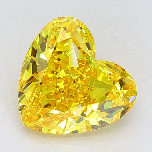 Lab-Grown Heart Diamond - 6.33 Carats, Fancy Vivid Yellow Color, VVS2 Clarity - Certified by IGI - Report Number: LG681514658