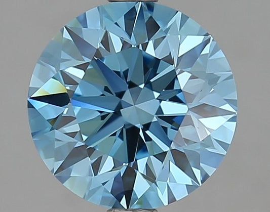 Lab-Grown Round Diamond - 2.5 Carats, Fancy Vivid Blue Color, VVS2 Clarity - Certified by IGI - Report Number: LG645433625