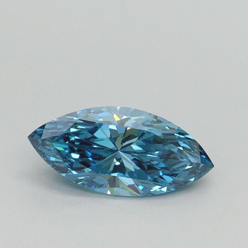 Lab-Grown Marquise Diamond - 0.5 Carats, Fancy Vivid Blue Color, VS1 Clarity - Certified by IGI - Report Number: LG517219108