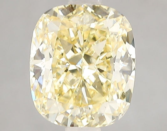 Lab-Grown Cushion Diamond - 3.06 Carats, Fancy Intense Yellow Color, VVS2 Clarity - Certified by IGI - Report Number: LG655454152