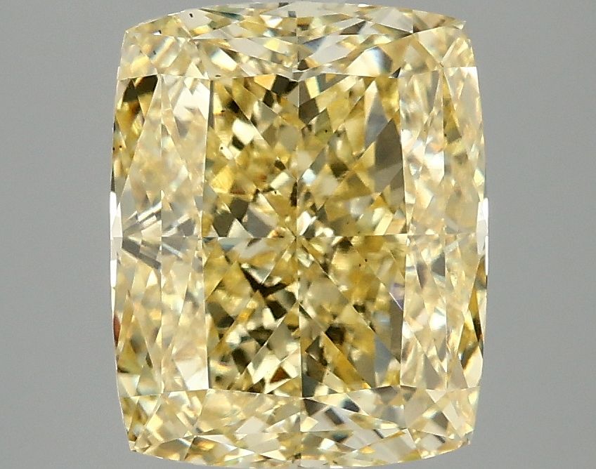 Lab-Grown Cushion Diamond - 4.02 Carats, Fancy Intense Yellow Color, VS2 Clarity - Certified by IGI - Report Number: LG685540123