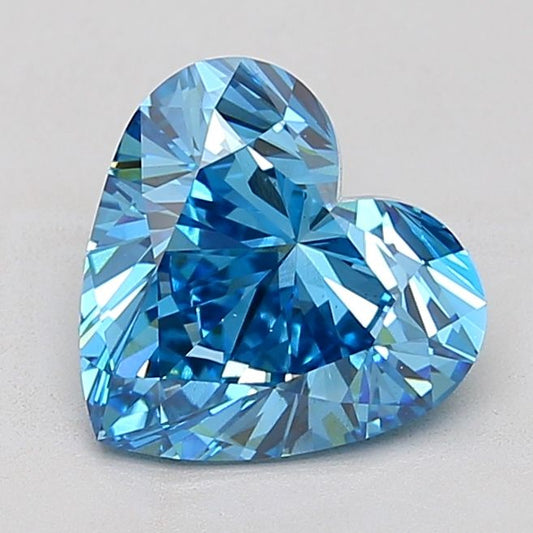 Lab-Grown Heart Diamond - 5.0 Carats, Fancy Vivid Blue Color, VS1 Clarity - Certified by IGI - Report Number: LG680544118