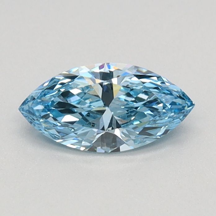 Lab-Grown Marquise Diamond - 0.35 Carats, Fancy Vivid Blue Color, VS1 Clarity - Certified by IGI - Report Number: LG626435559