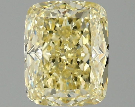 Lab-Grown Cushion Diamond - 2.07 Carats, Fancy Intense Yellow Color, VVS2 Clarity - Certified by IGI - Report Number: LG673401022