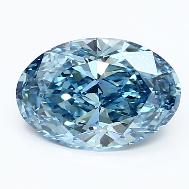 Lab-Grown Oval Diamond - 1.54 Carats, Fancy Vivid Blue Color, VS1 Clarity - Certified by IGI - Report Number: LG639427864