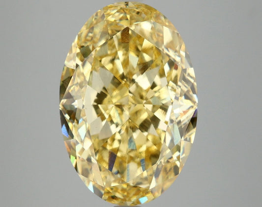 Lab-Grown Oval Diamond - 8.34 Carats, Fancy Vivid Yellow Color, VS1 Clarity - Certified by IGI - Report Number: LG677503224