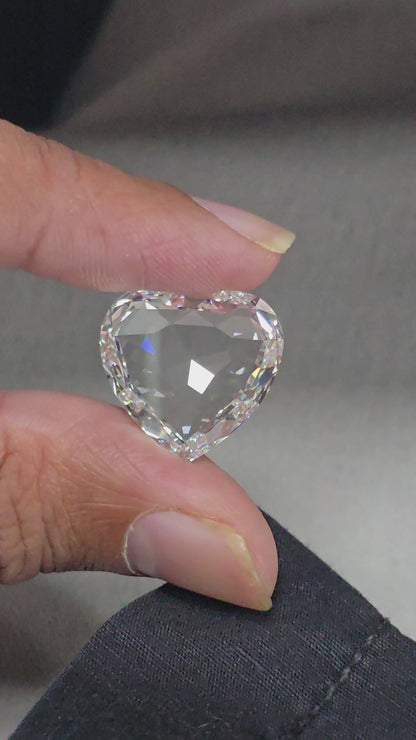 Lab Grown Rose Cut Heart 10.26 Carat E Color VVS2 Clarity  (None Certified)