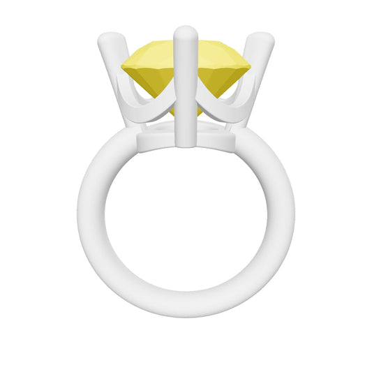 Bague sur mesure en or jaune 18 carats avec diamants synthétiques – Taille 4 (LDJ 1047)