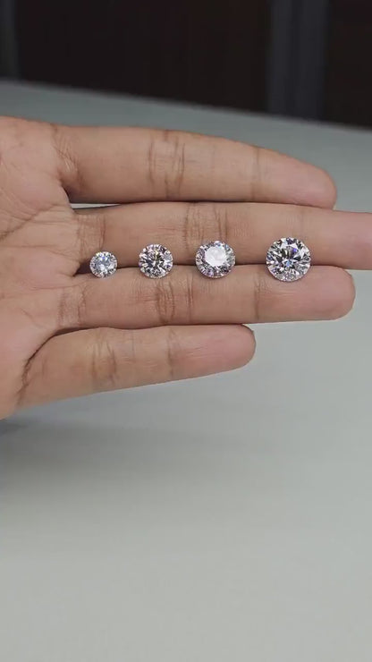 IGI Certified Round Lab Grown Diamond – D–E Color, VS1+ Clarity, Excellent Cut (1ct–4ct)