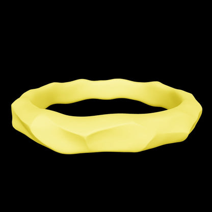Bague diamants de laboratoire sertis clos + alliance ondulée – Or jaune 14 carats (taille 8,5)