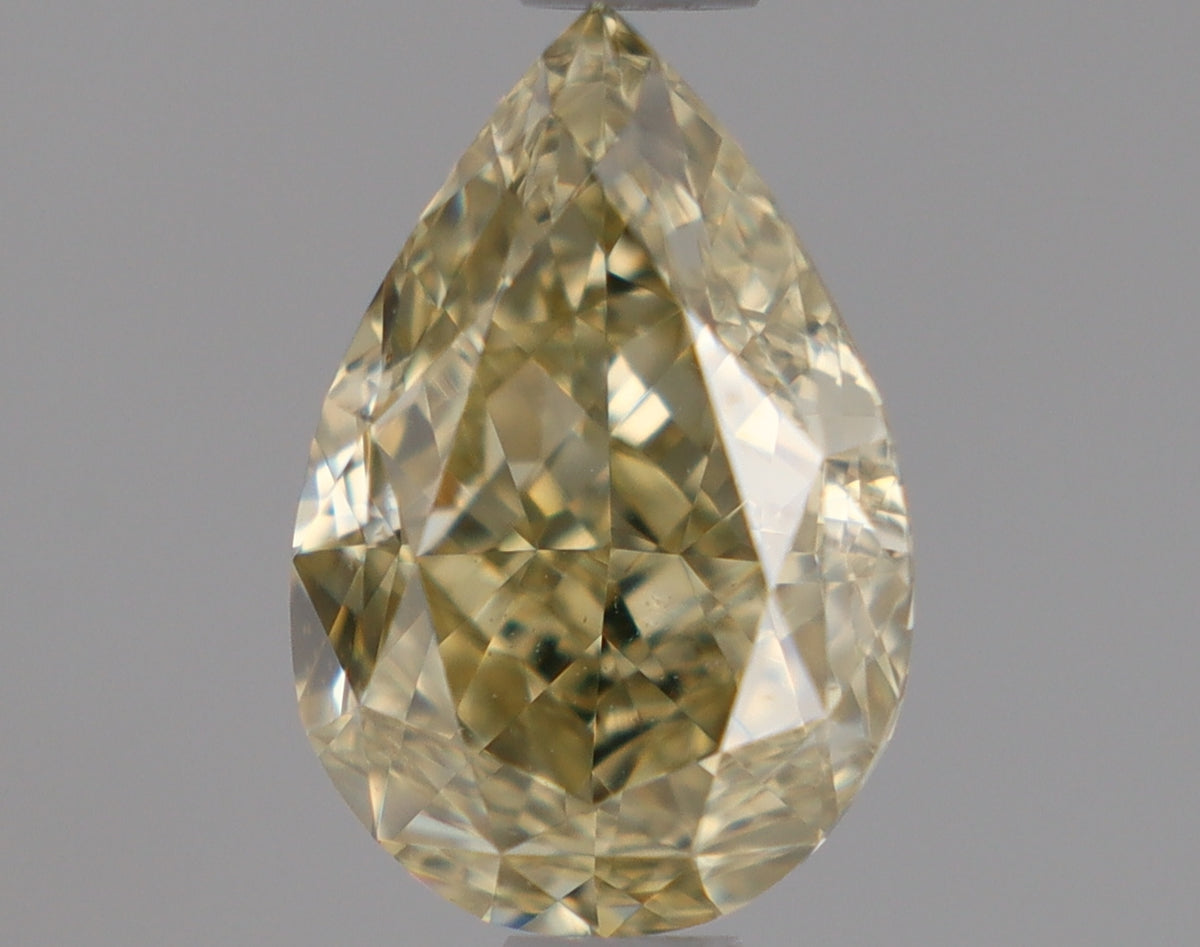 Natural Mined PEAR Diamond - 1.25 Carats, Fancy BROWNISH Yellow Color, VVS2 Clarity - Timeless Beauty and Exceptional Brilliance - GIA Certified