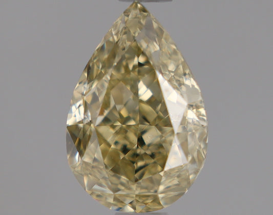 Natural Mined PEAR Diamond - 1.25 Carats, Fancy BROWNISH Yellow Color, VVS2 Clarity - Timeless Beauty and Exceptional Brilliance - GIA Certified