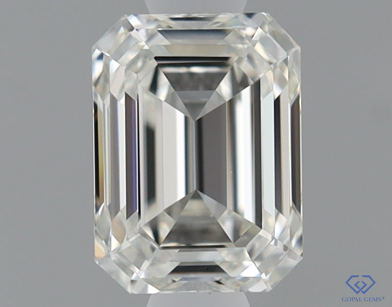 Natural Mined EMERALD Diamond - 0.7 Carats, J Color, VVS2 Clarity - Timeless Beauty and Exceptional Brilliance - GIA Certified