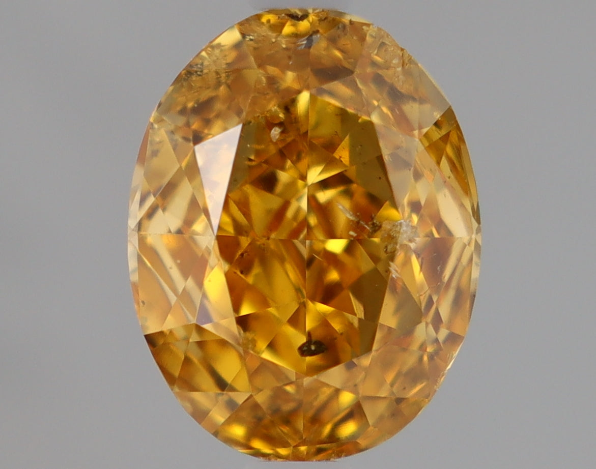 Natural Mined OVAL Diamond - 1.2 Carats, Fancy Vivid  Orange Color, I1 Clarity - Timeless Beauty and Exceptional Brilliance - GIA Certified